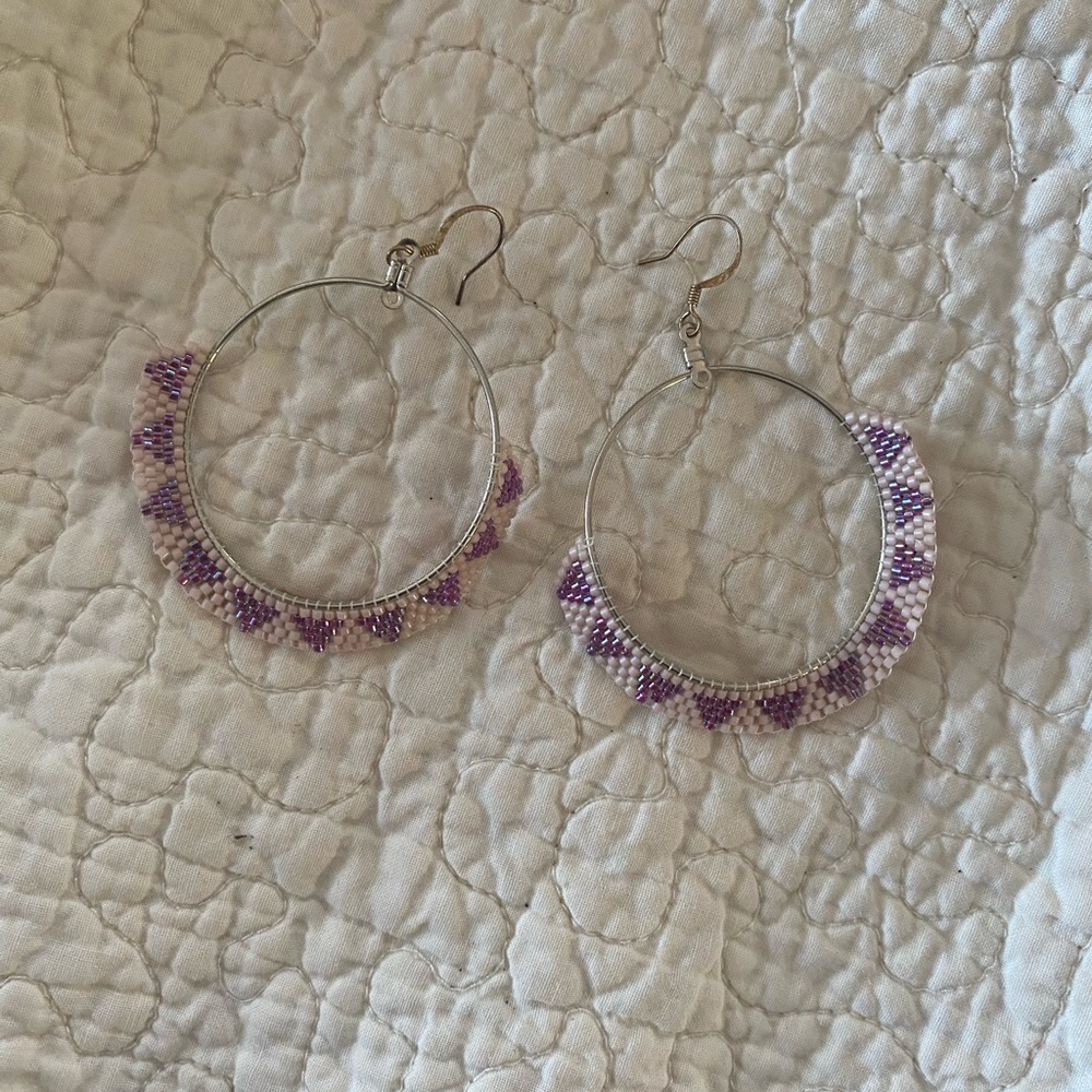 Beaded hoop earrings